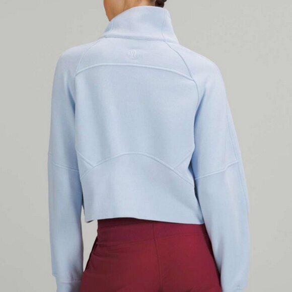 lululemon Scuba Oversized Funnel Neck Half Zip in Blue Linen M/L - Picture 3 of 4